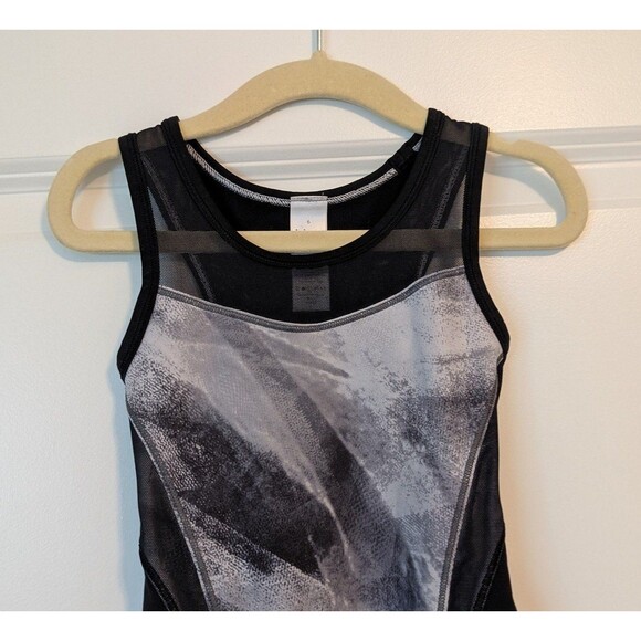 Ivivva by Lululemon Girls Size 6 Black Grey Dance Gymnastics Leotard Bodysuit - Picture 3 of 8